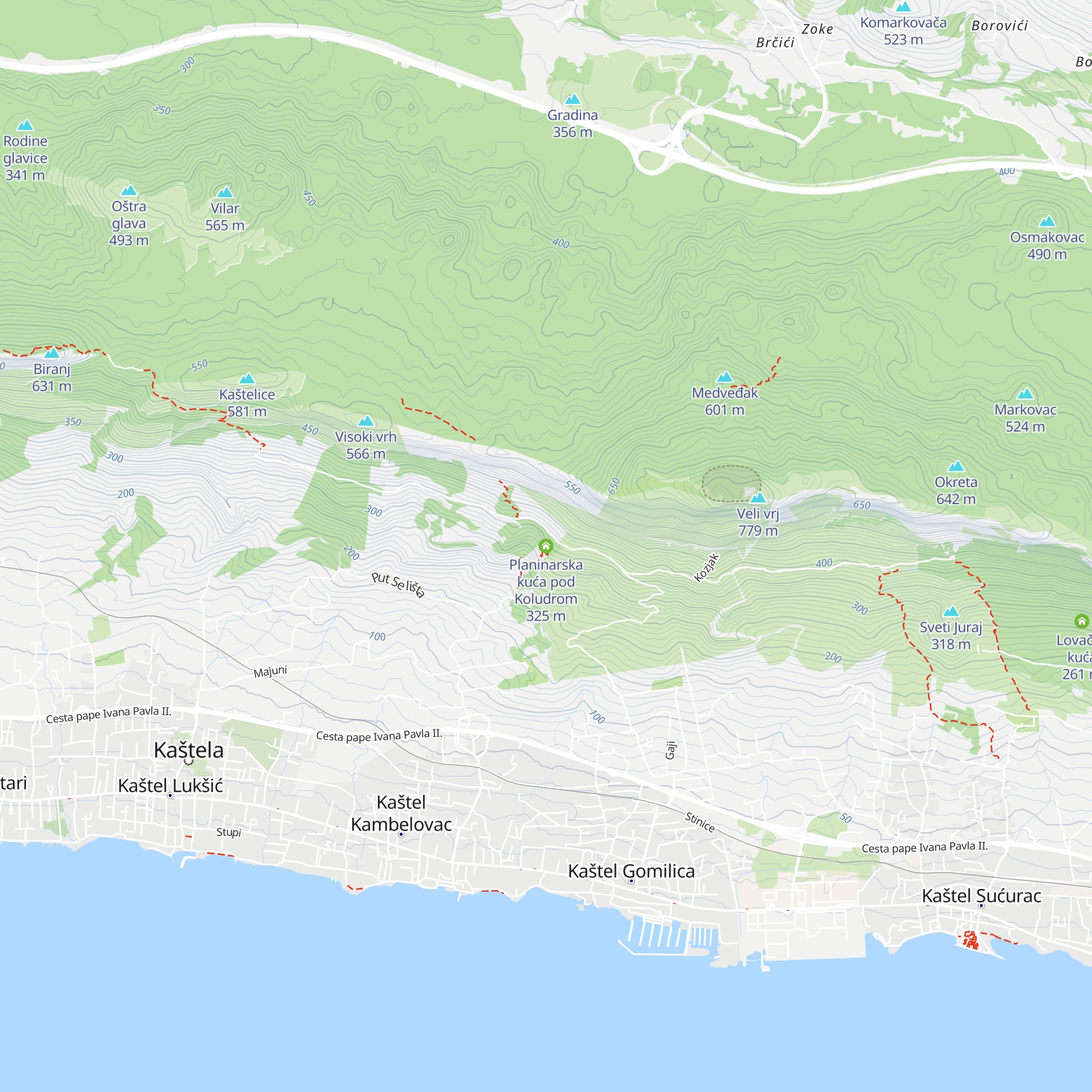 Planinarska kuća pod Koludrom map