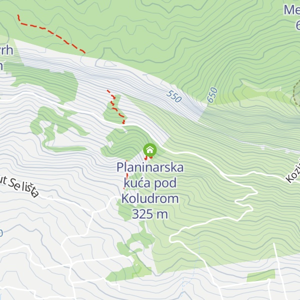 Map of Planinarska kuća pod Koludrom