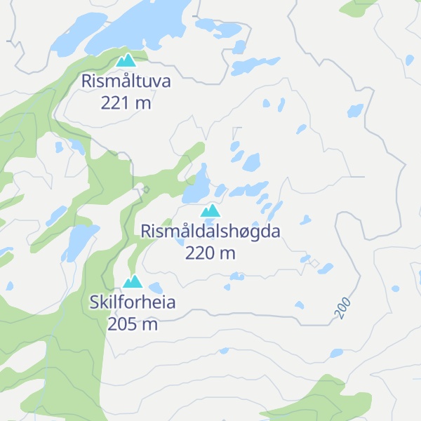 Map of Rismåldalshøgda