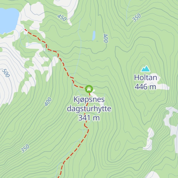 Map of Kjøpsnes dagsturhytte
