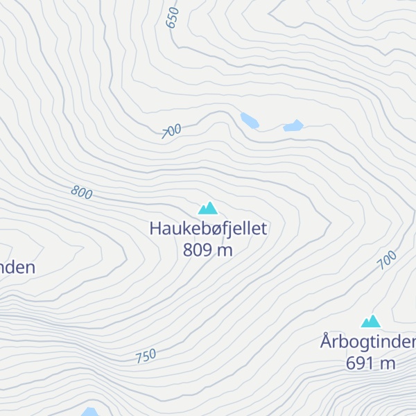Map of Haukebøfjellet