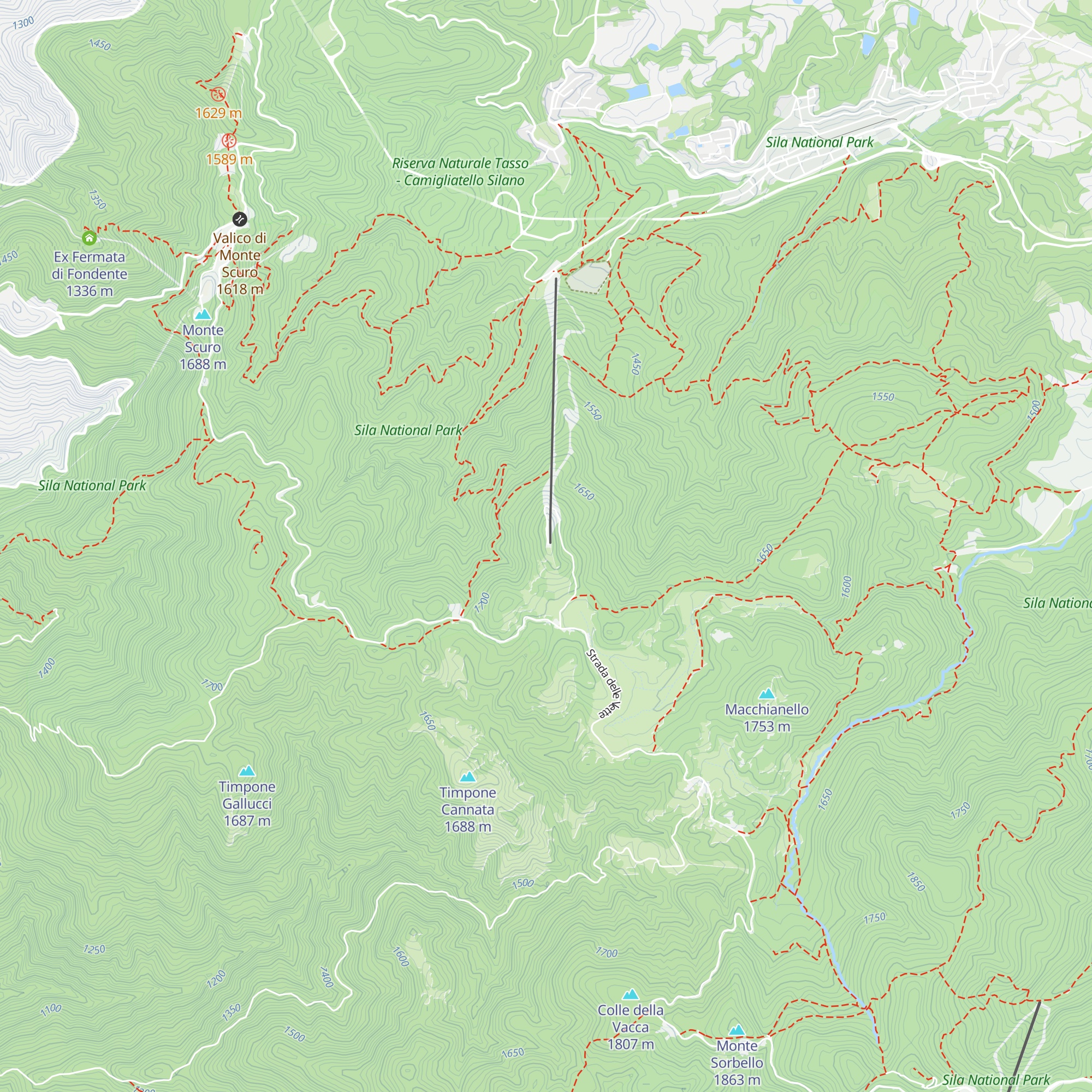 Rifugio Monte Curcio map