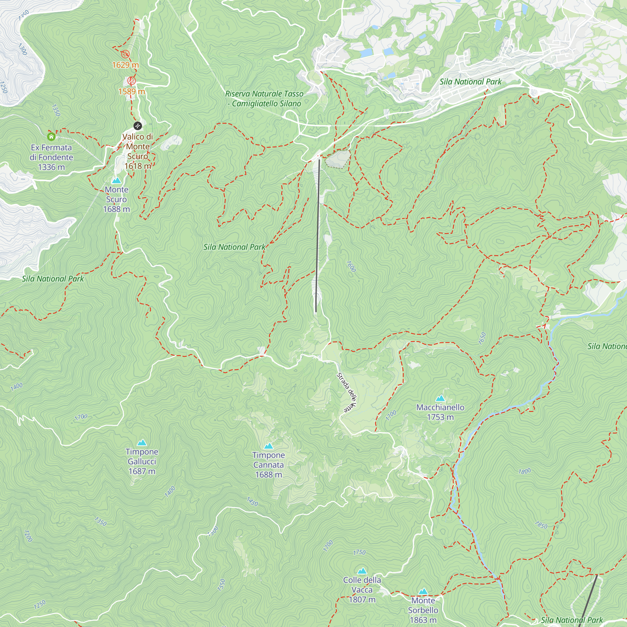 Rifugio Monte Curcio map