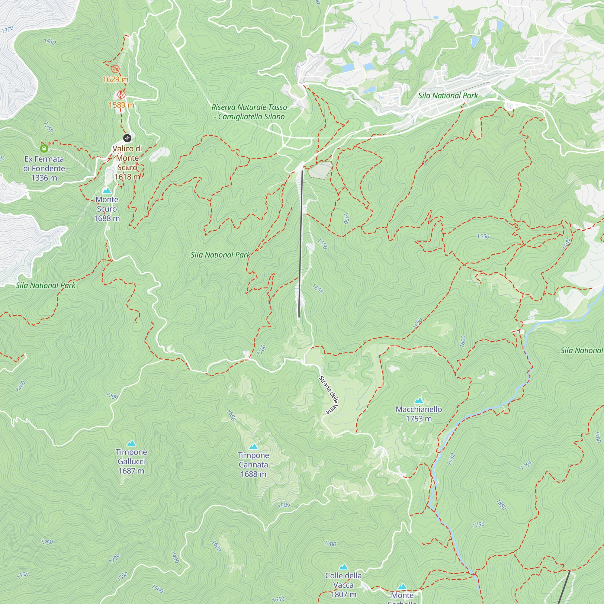 Rifugio Monte Curcio map