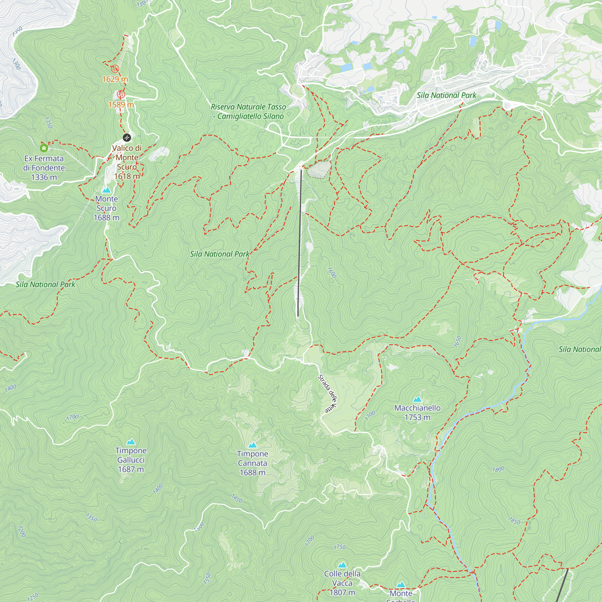 Rifugio Monte Curcio map