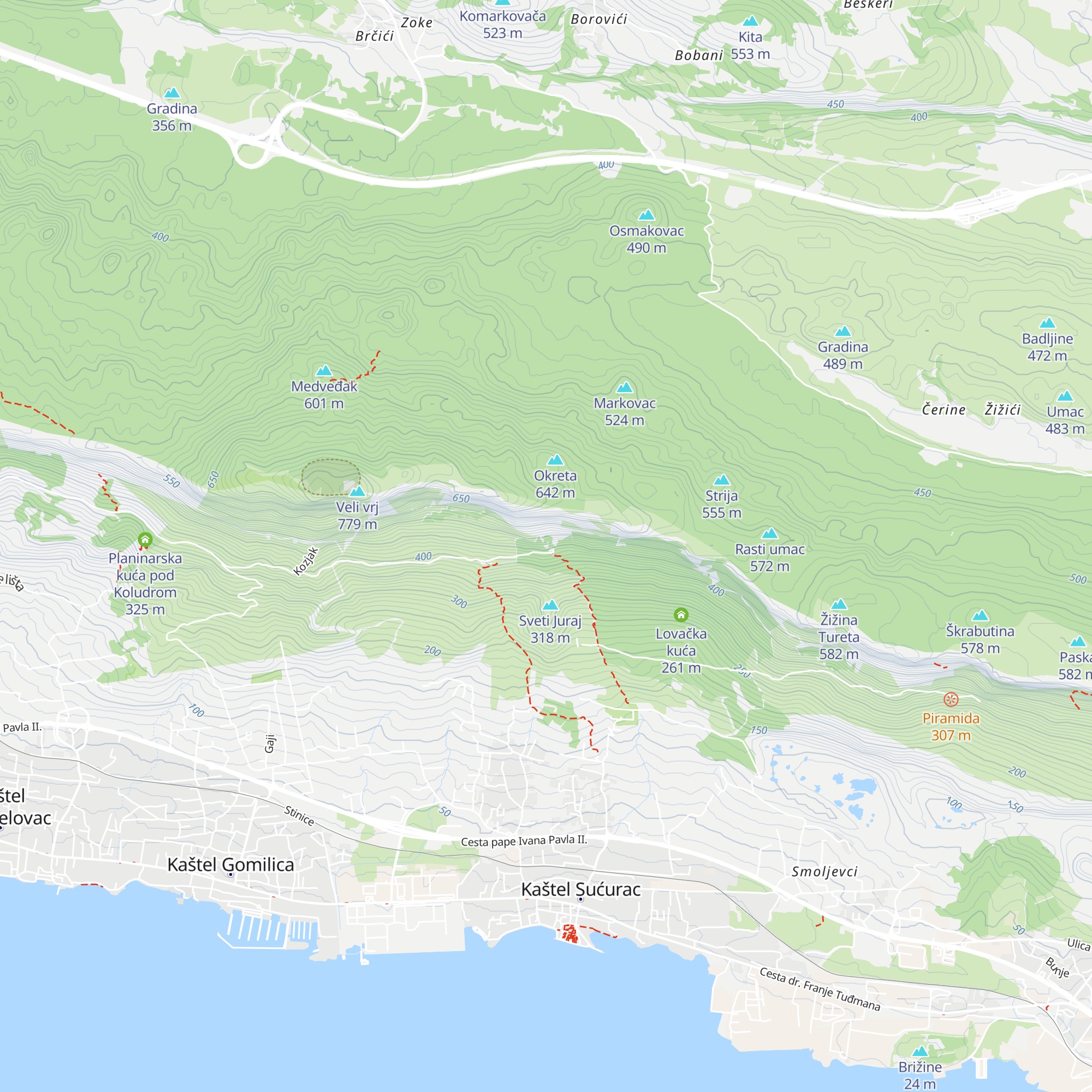 Alpine hut Putalj map