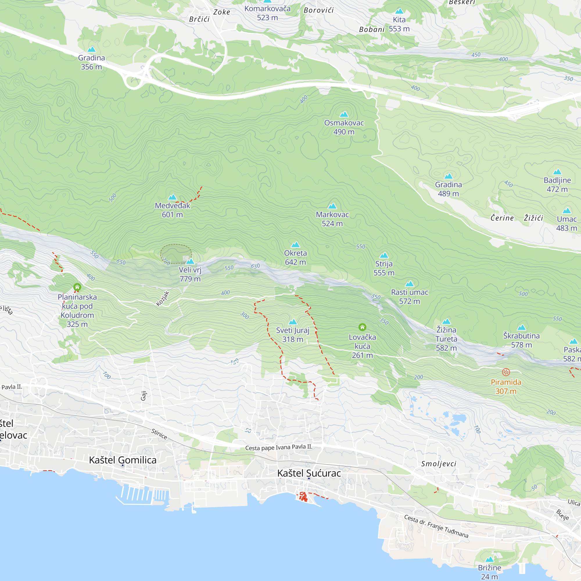 Alpine hut Putalj map