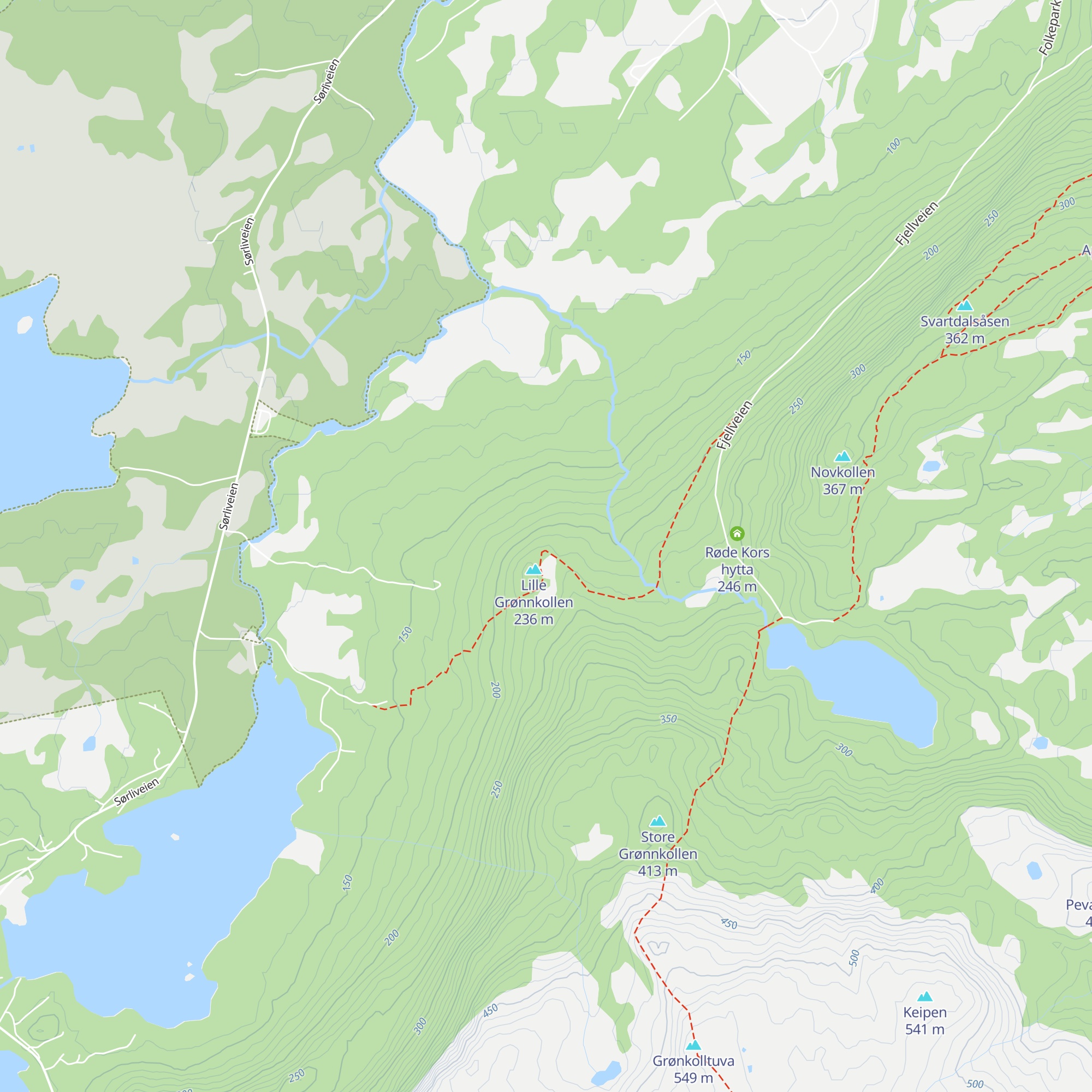 Grønnkollen map