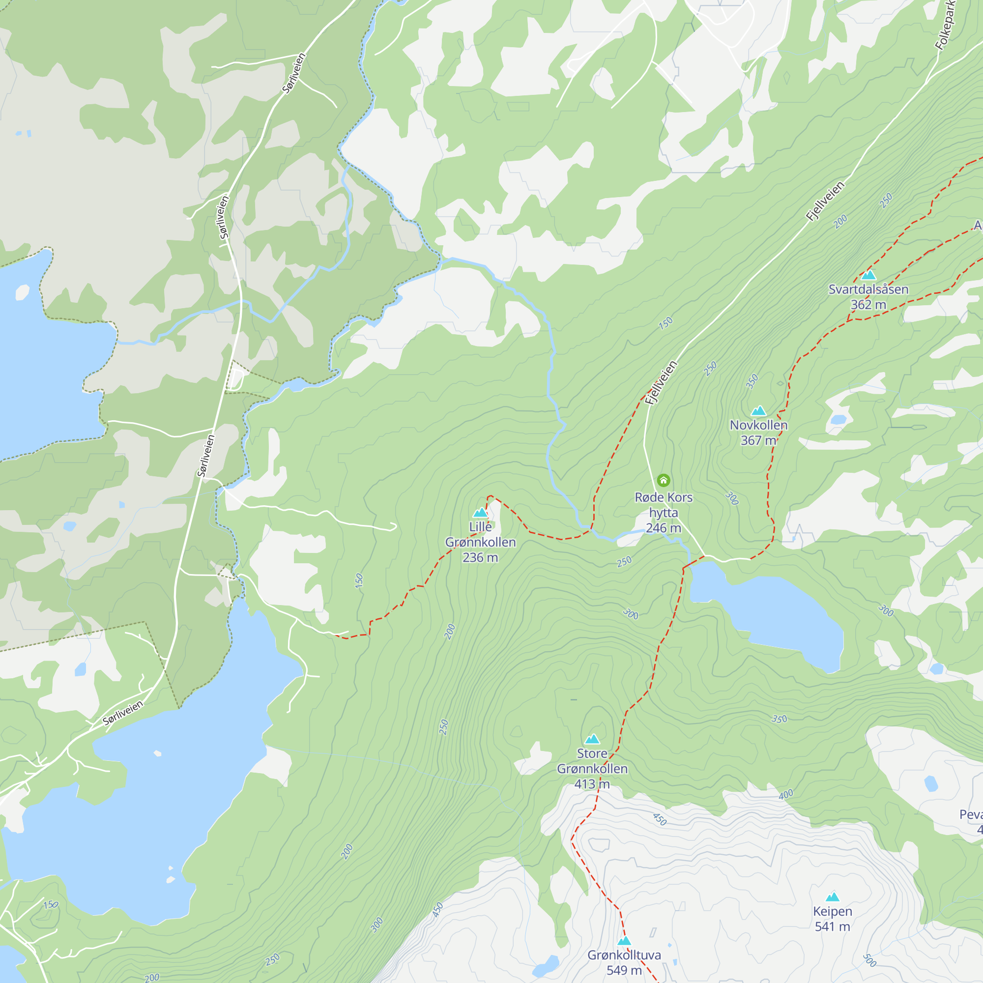 Grønnkollen map