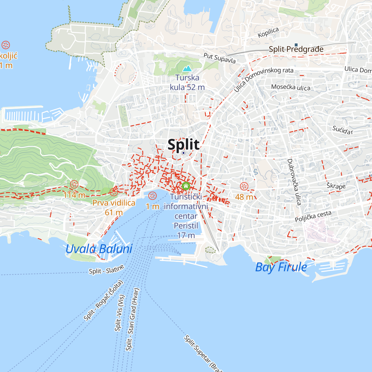 Turistički informativni centar Peristil map