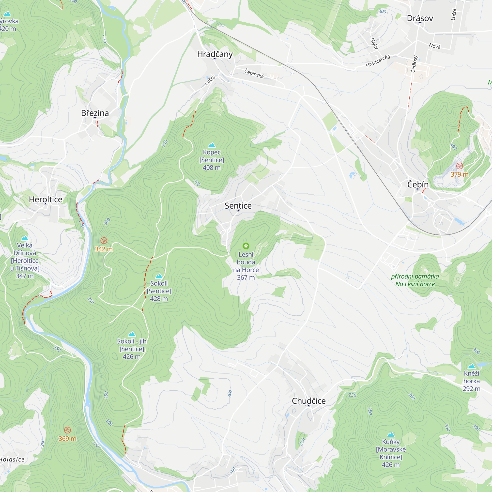 Lesní bouda na Horce map