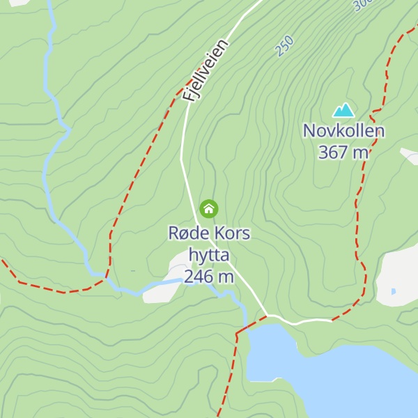 Map of Røde Kors hytta