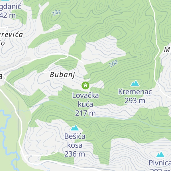 Map of Lovačka kuća