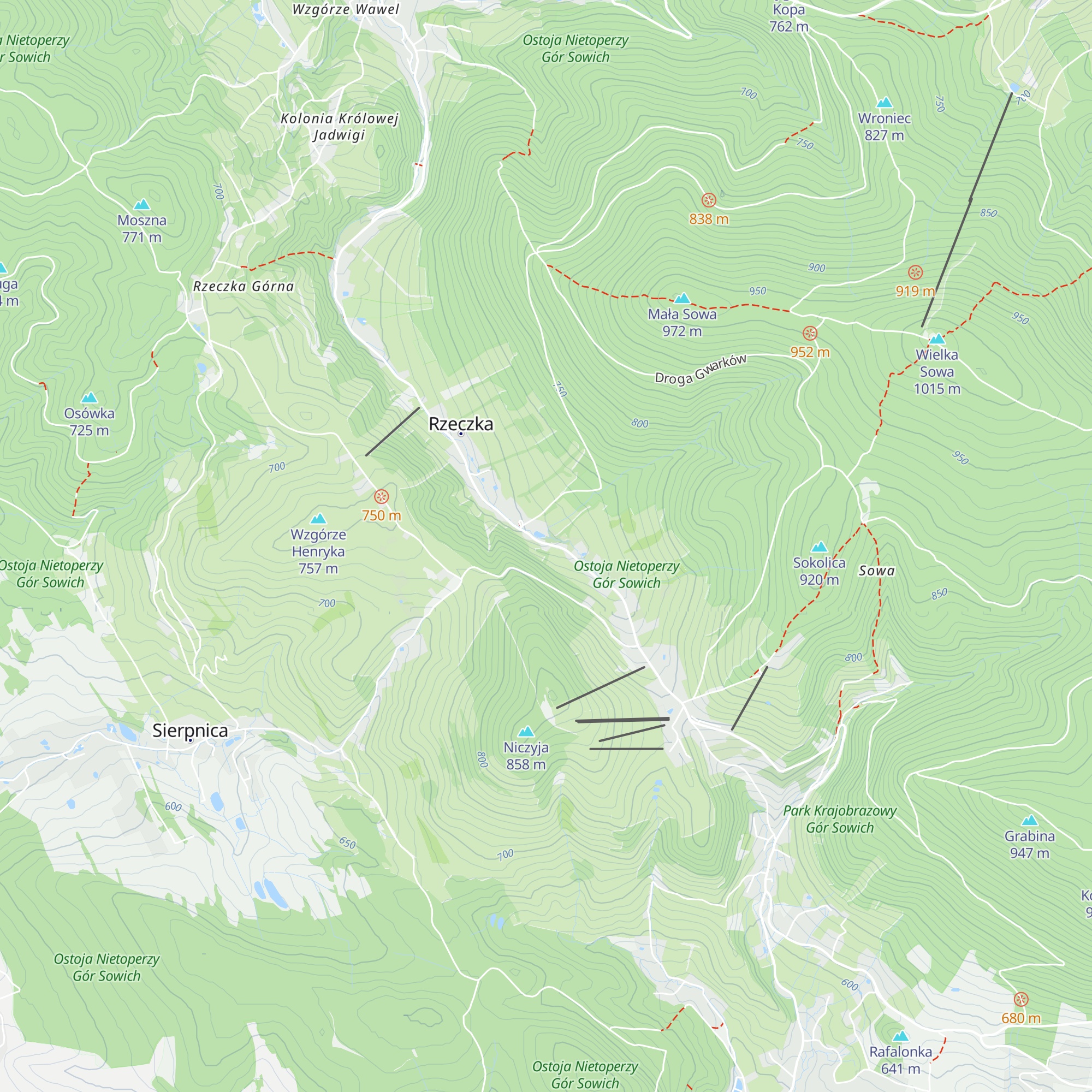Chata pod Lasem map
