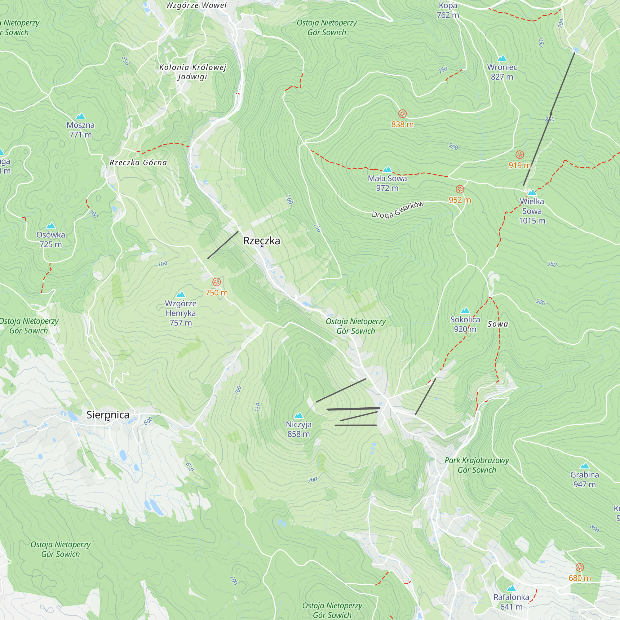 Chata pod Lasem map