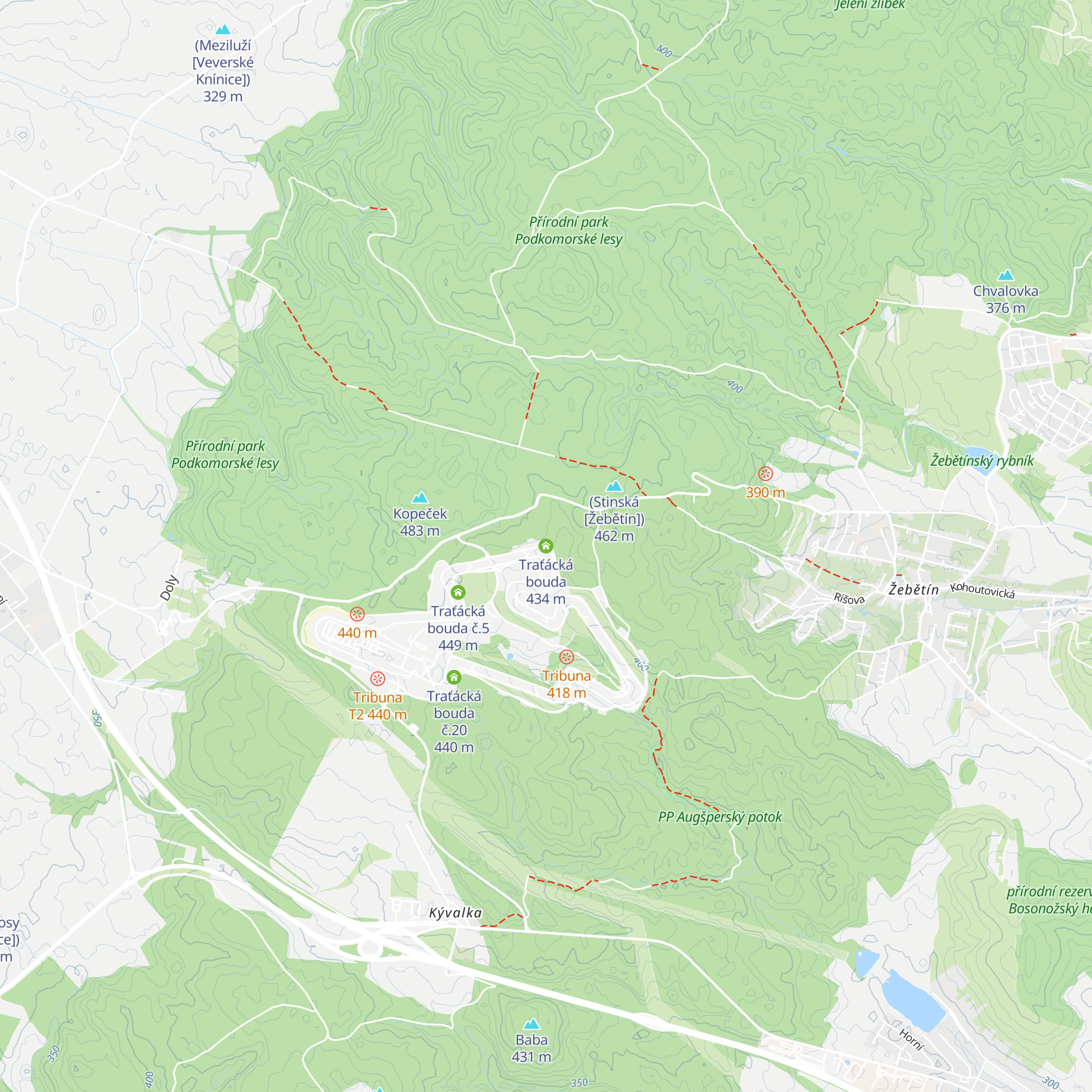 Traťácká bouda map