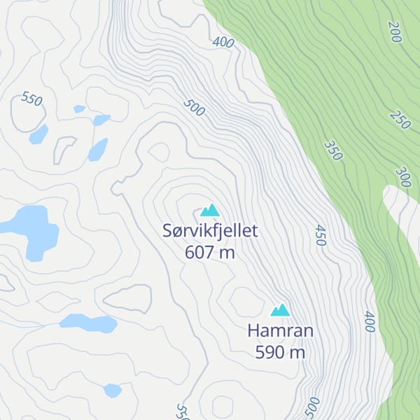 Map of Sørvikfjellet