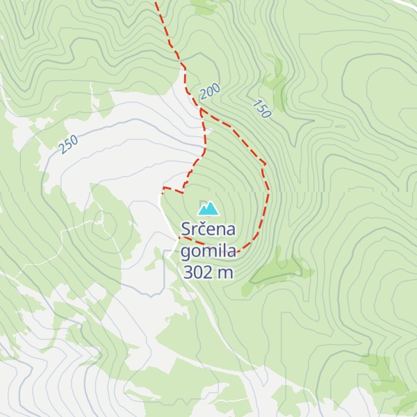 Map of Srčena gomila