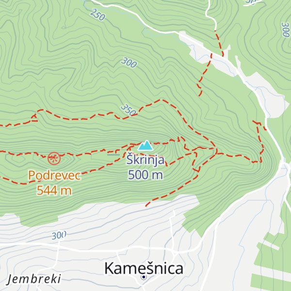 Map of Škrinja