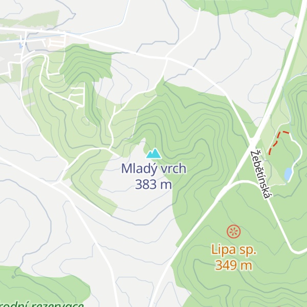 Map of Mladý vrch