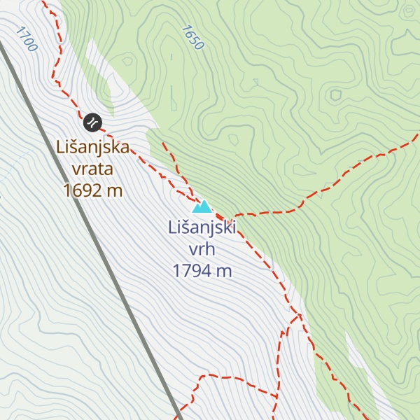Map of Sklonište Lišanjski vrh