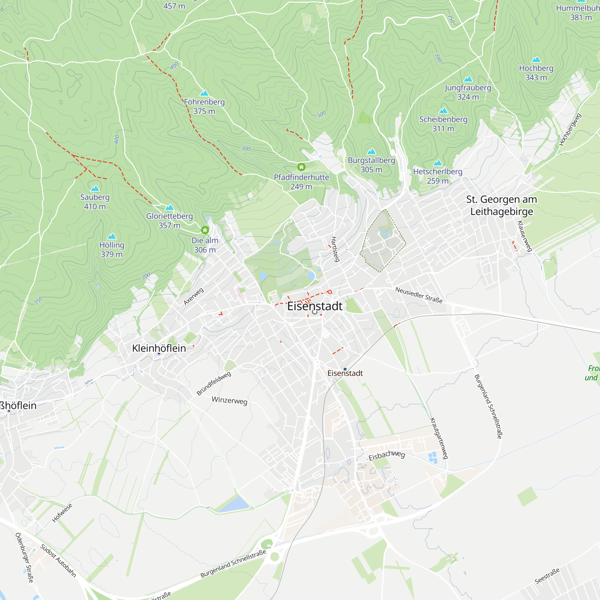 Tourismusbüro Eisenstadt - Leithagebirge map