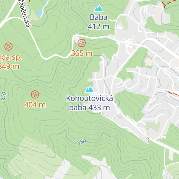Map of Kohoutovická baba