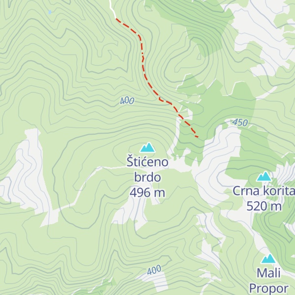 Map of Štićeno brdo
