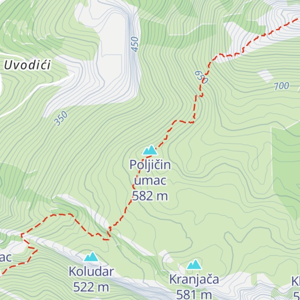 Map of Poljičin umac