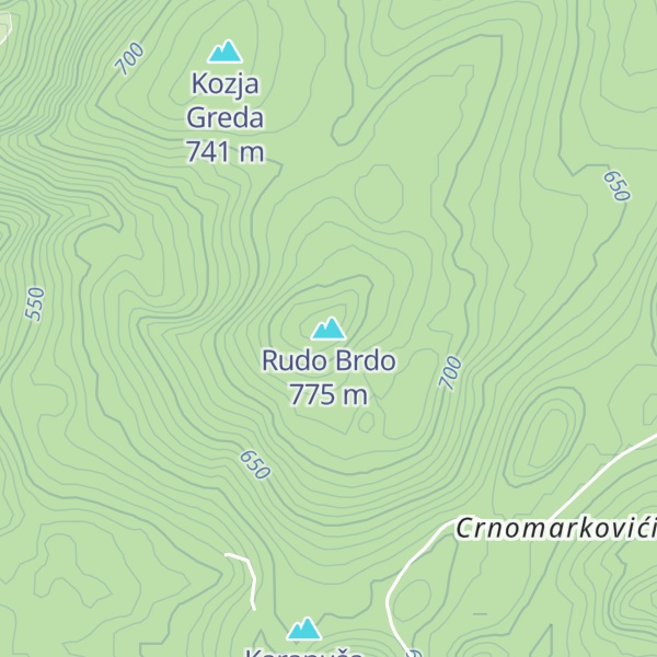 Map of Rudo Brdo