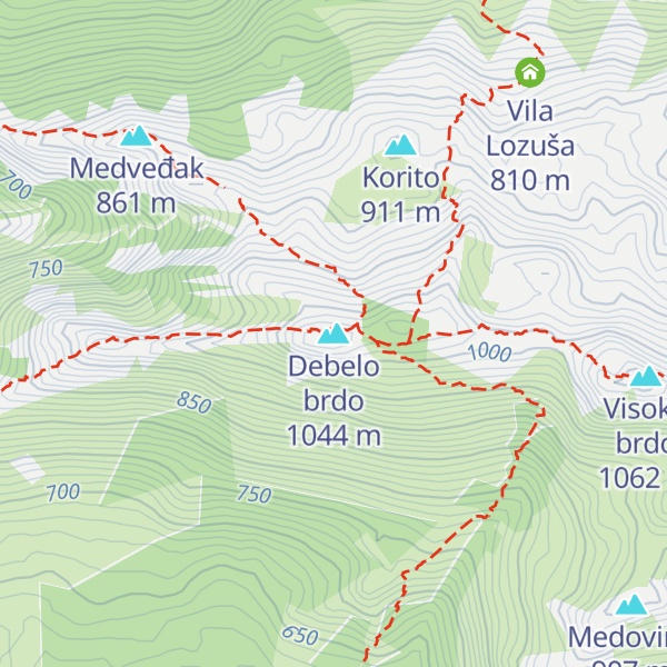 Map of Debelo brdo