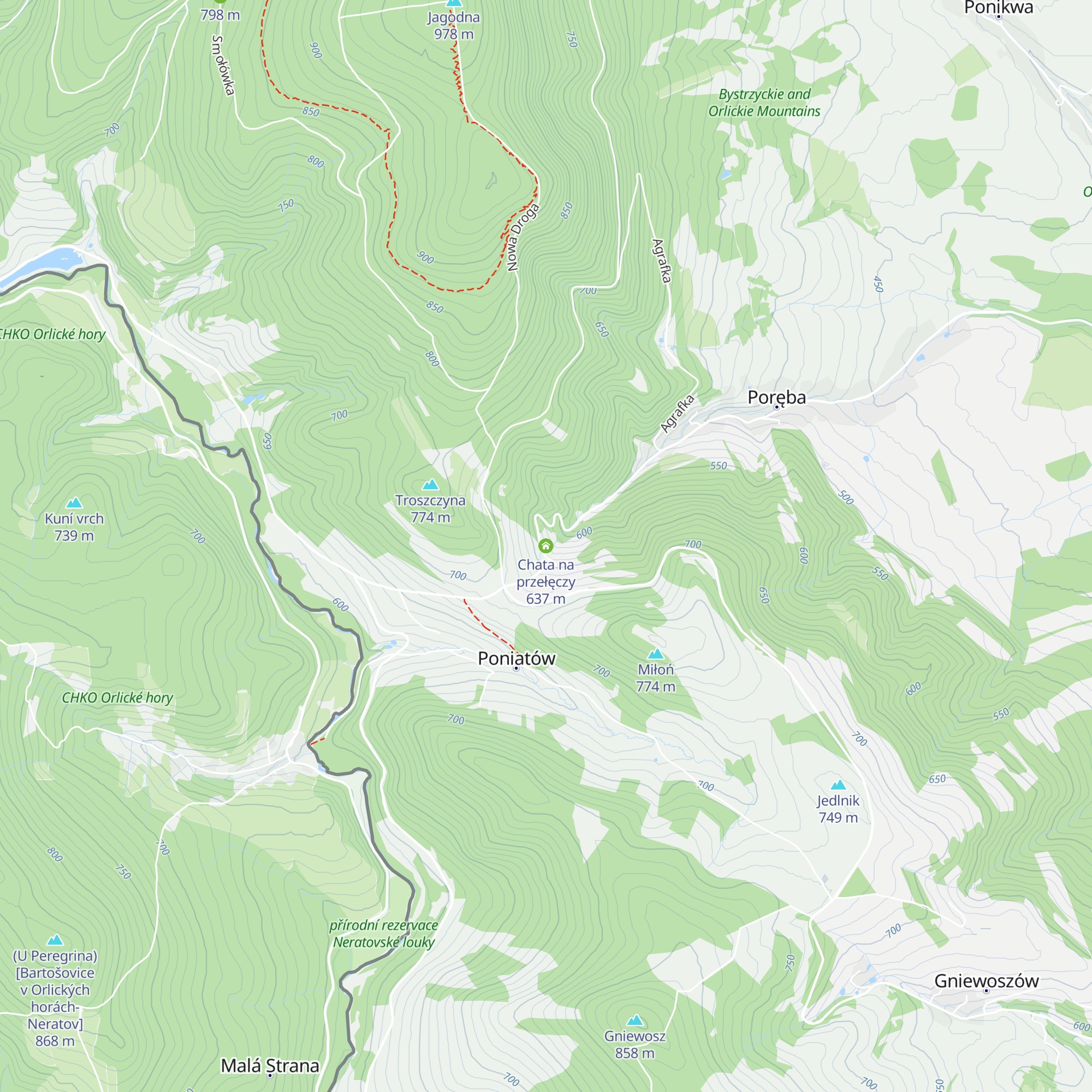 Chata na przełęczy map