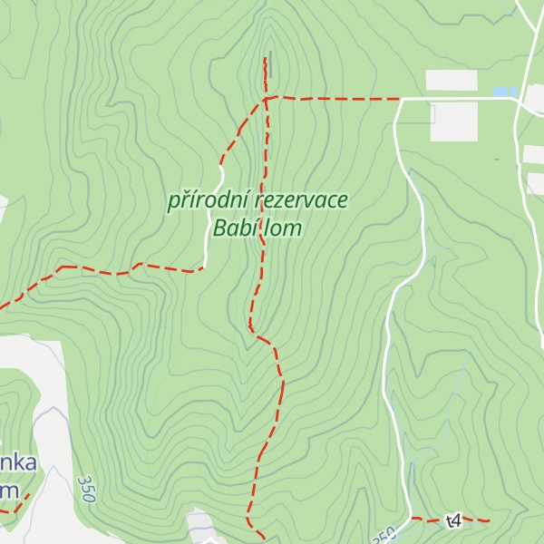 Map of Babí lom (jižní vrchol)
