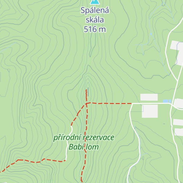 Map of Babí lom (severní vrchol)