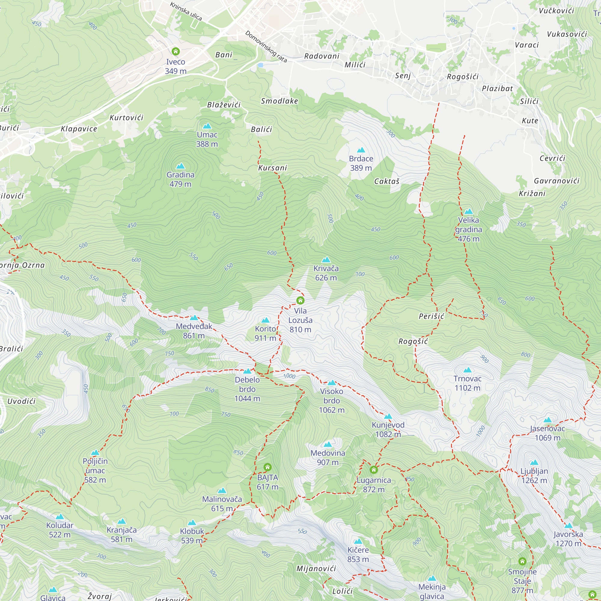 Vila Lozuša map