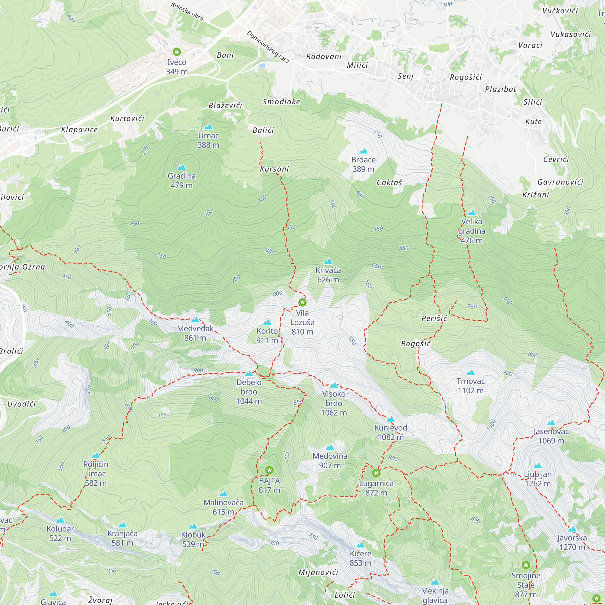 Vila Lozuša map