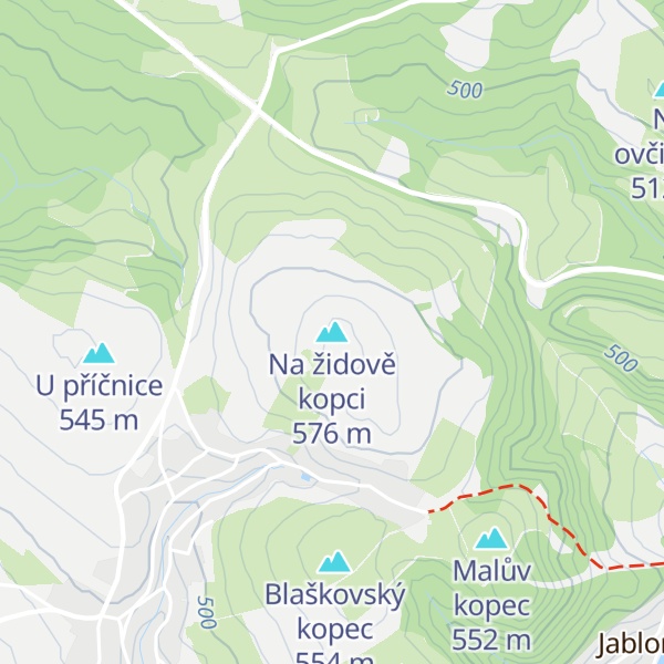 Map of Na židově kopci