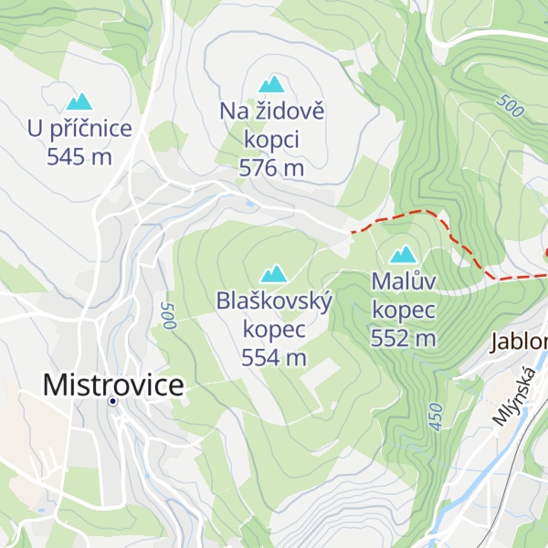 Map of Blaškovský kopec