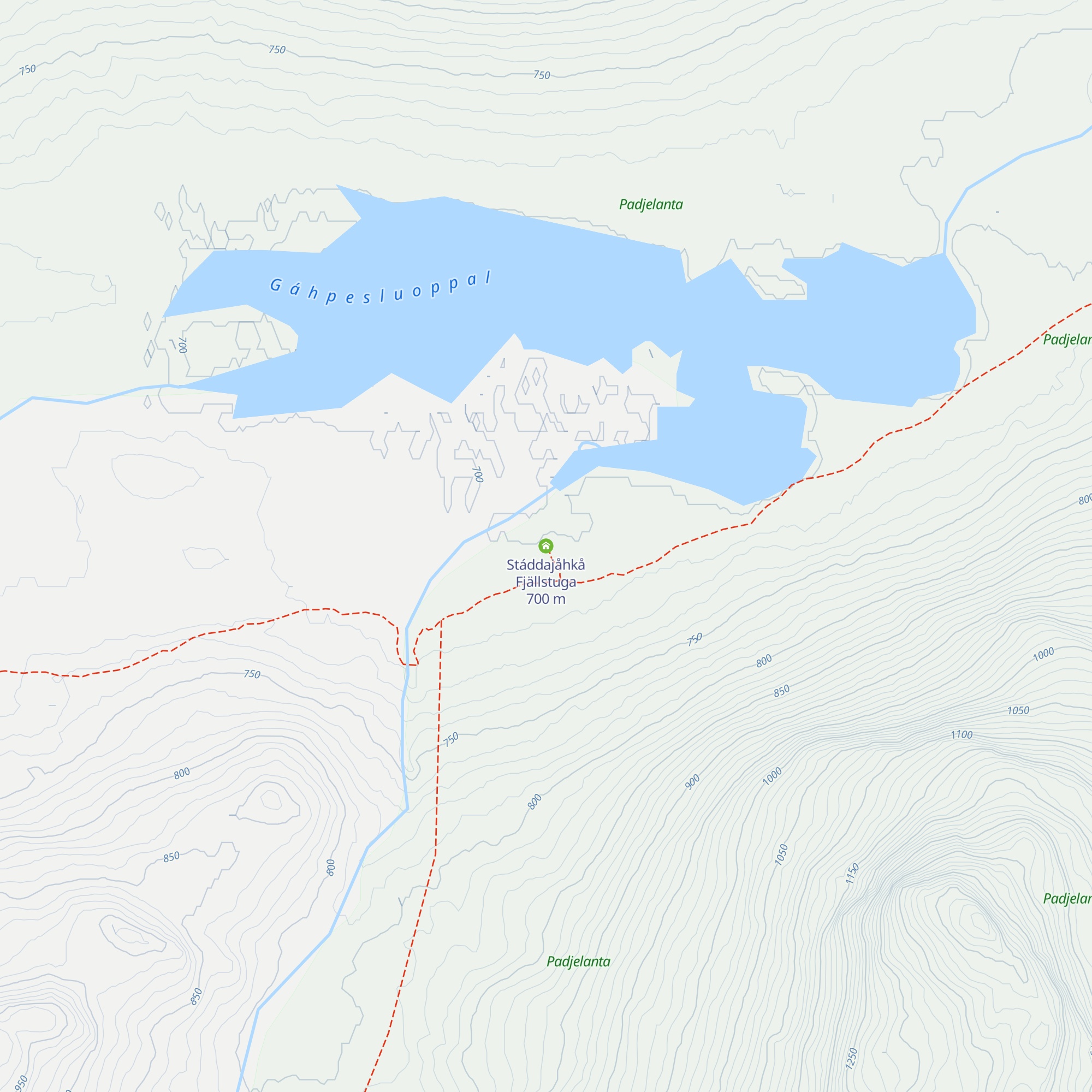 Stáddajåhkå Fjällstuga map
