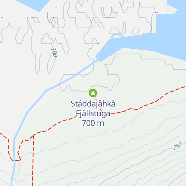 Map of Stáddajåhkå Fjällstuga