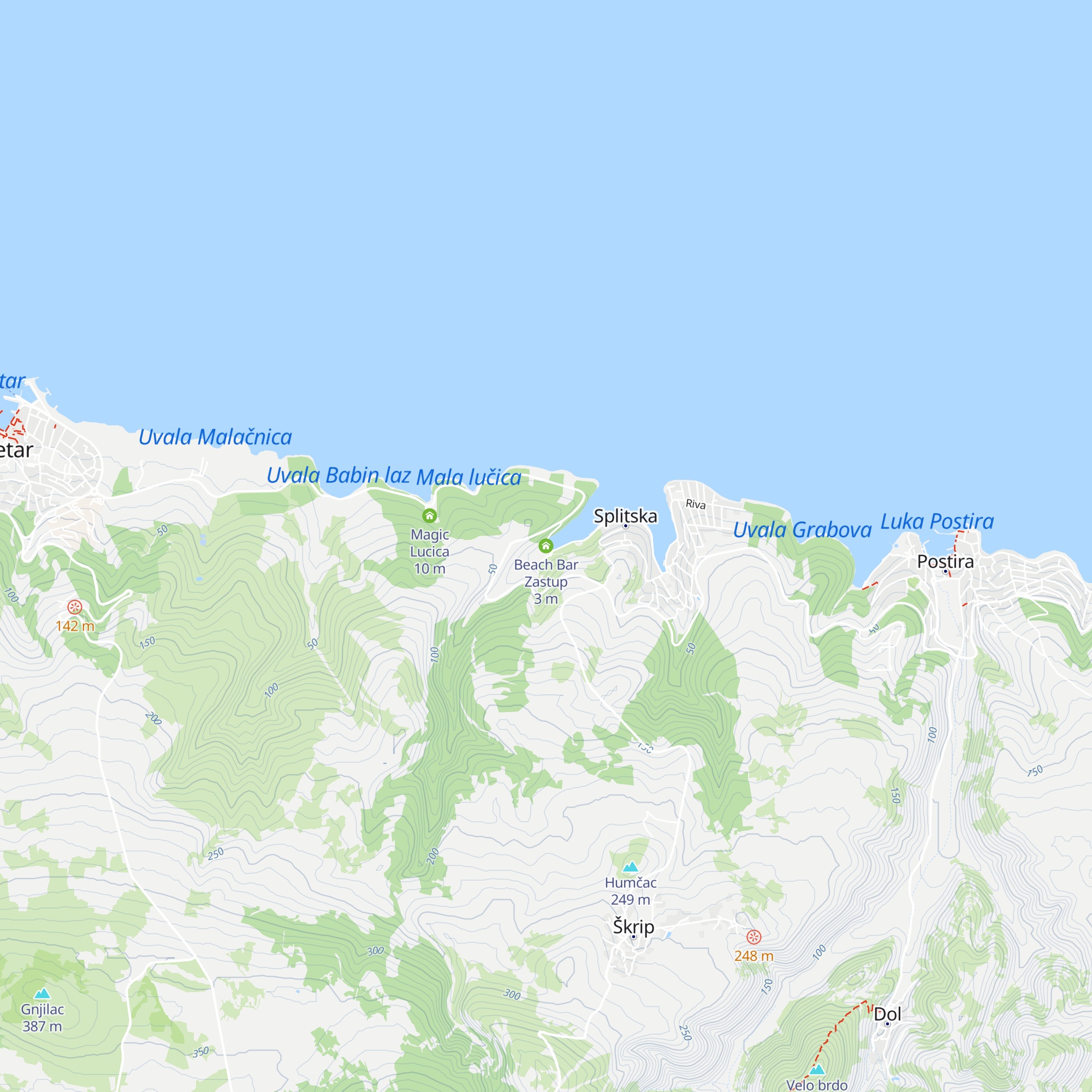 Beach Bar Zastup map
