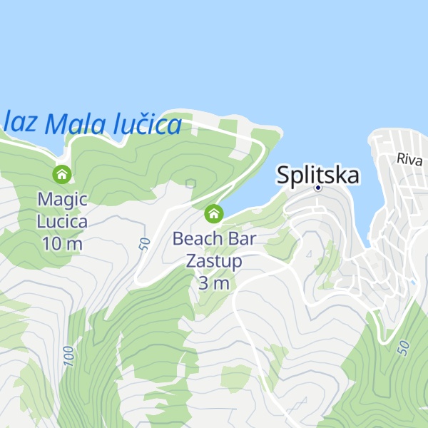 Map of Beach Bar Zastup