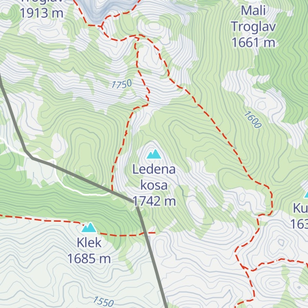 Map of Ledena kosa