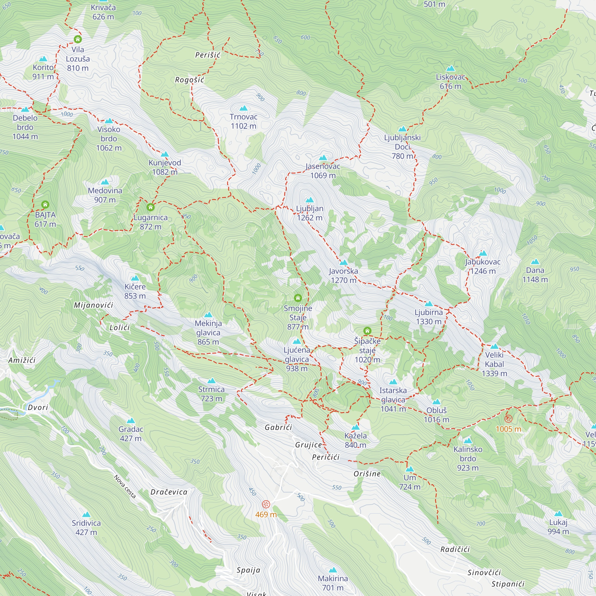 Smojine Staje map