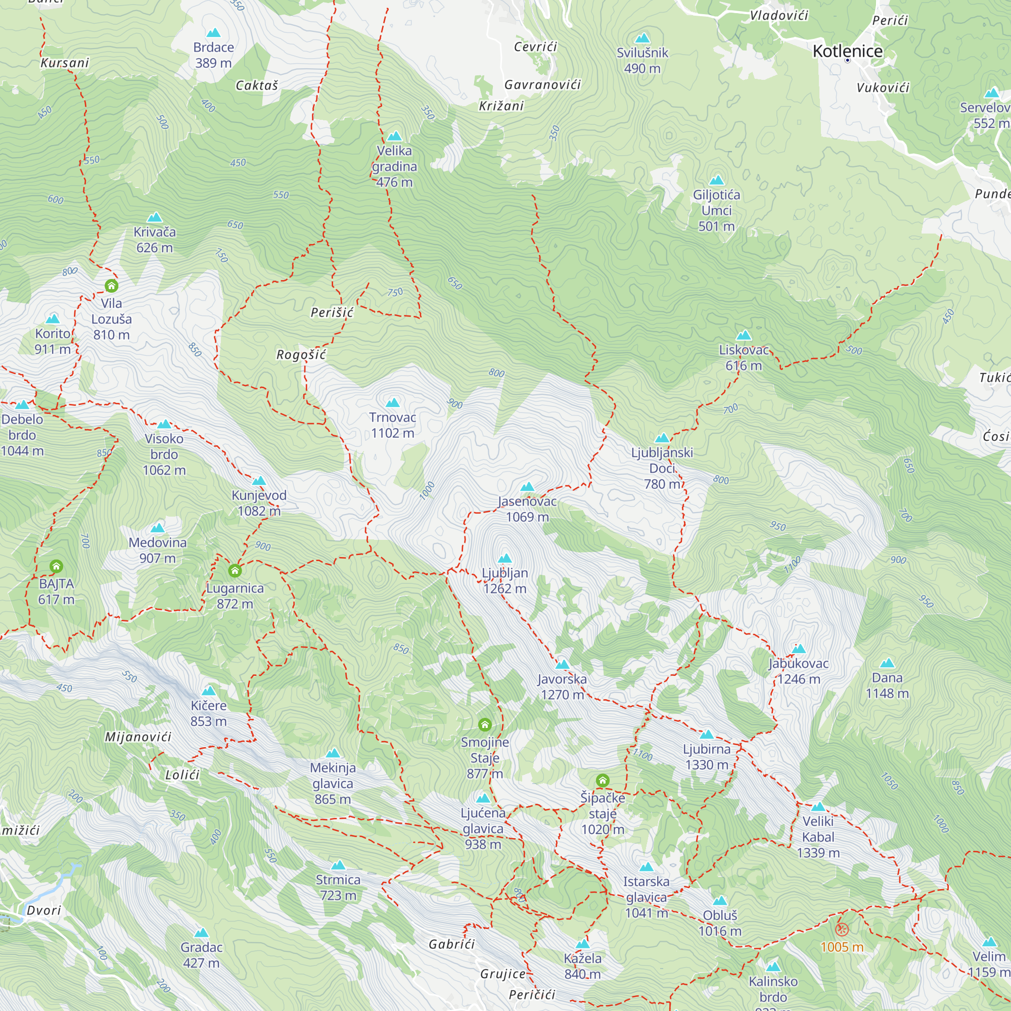 Planinarsko skloniste Ljubljan map