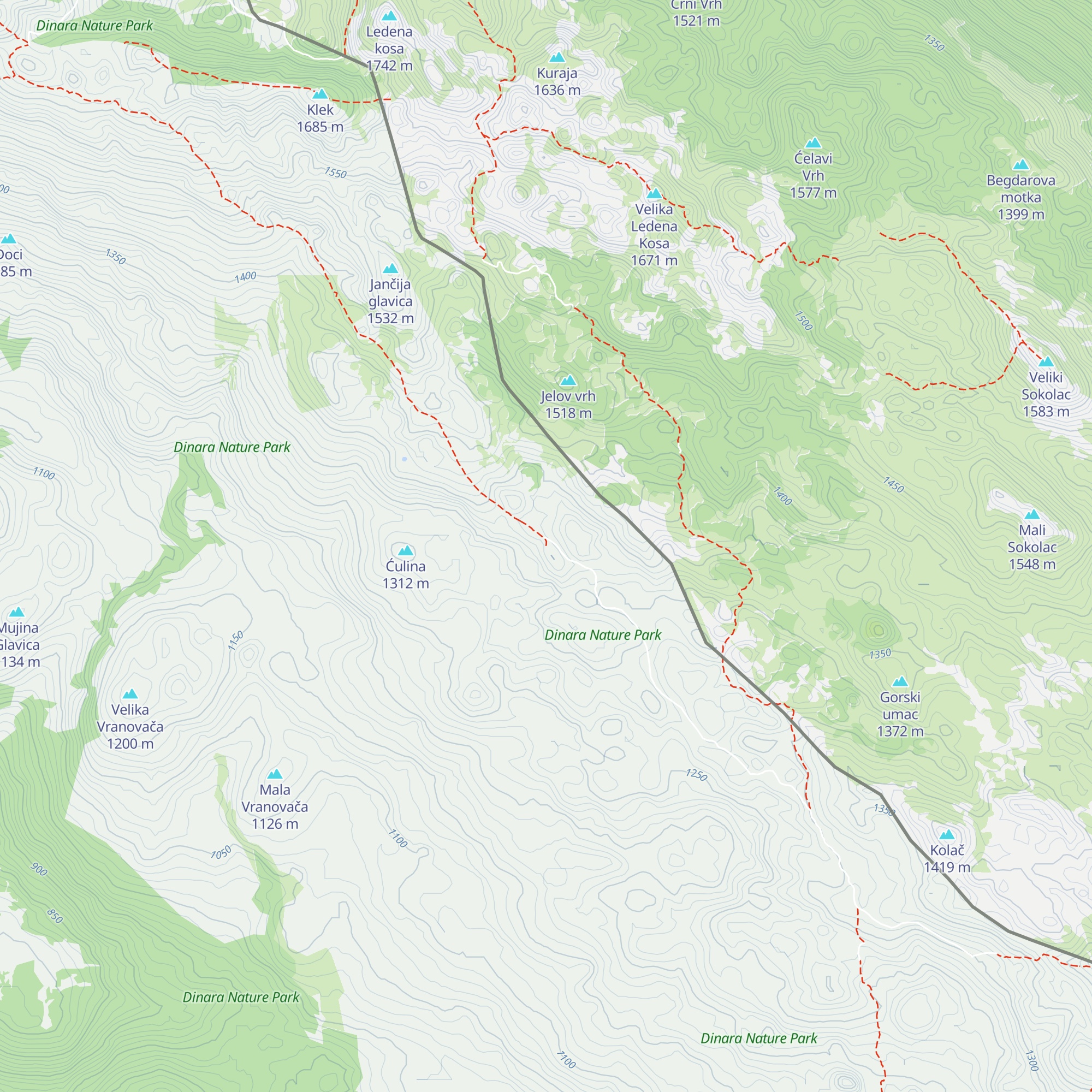 Vjetar s Dinare map