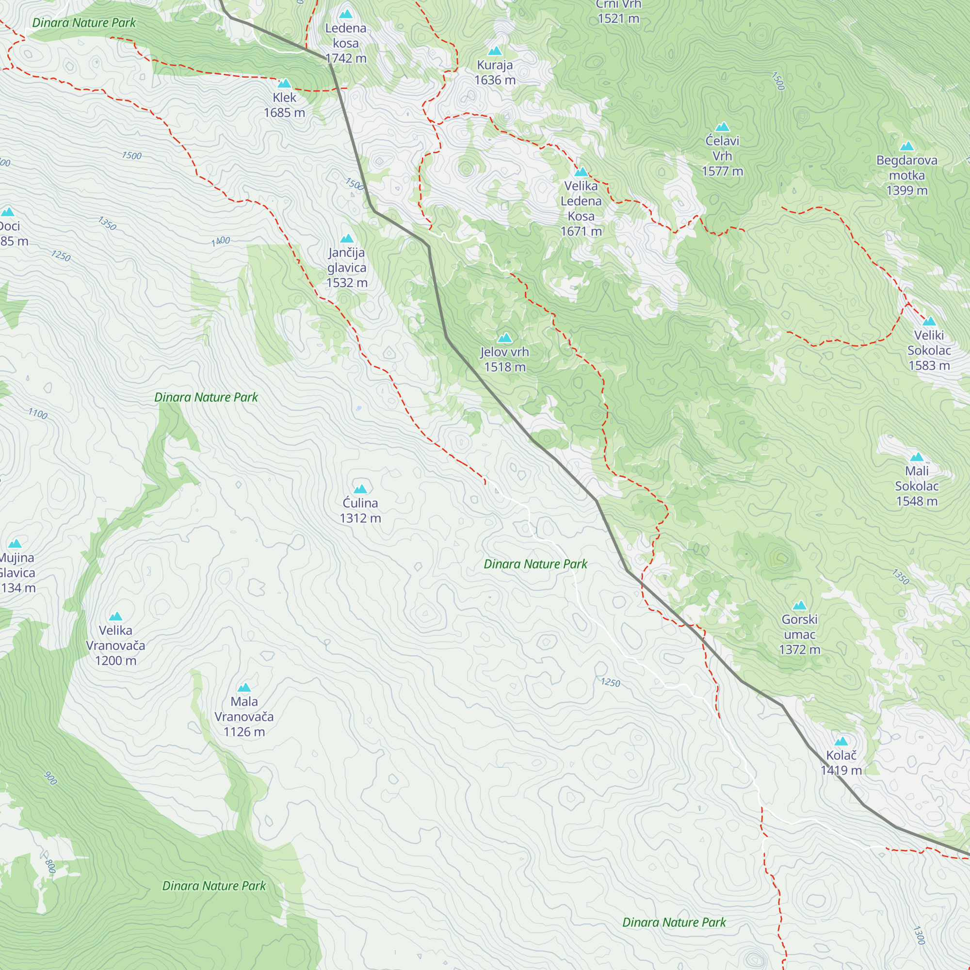 Vjetar s Dinare map