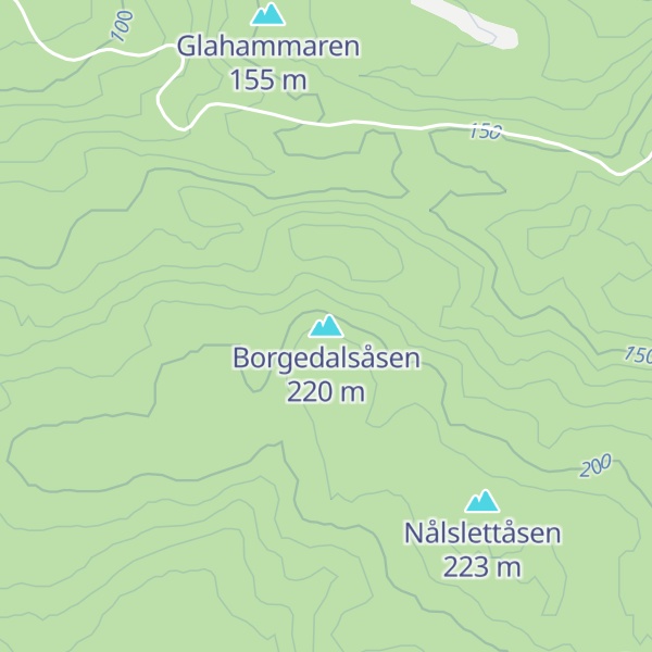 Map of Borgedalsåsen