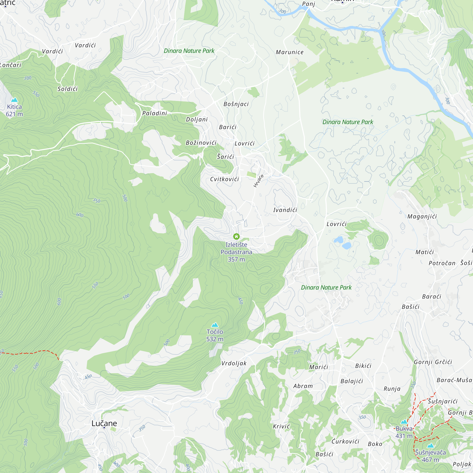 Izletište Podastrana map