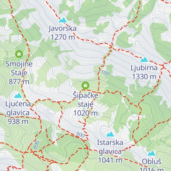 Map of Šipačke staje